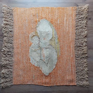 Vintage handwoven linen, wool tapestry , wall hanging, wall decor (E5)