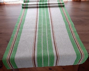 Vintage woven Linen linen table runner, table topper, table dressing,vintage textile (E2)