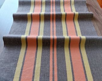Vintage woven linen table runner, linen table topper, linen dresser scarf, table dressing, table dress, Scandinavian table linens (E5)