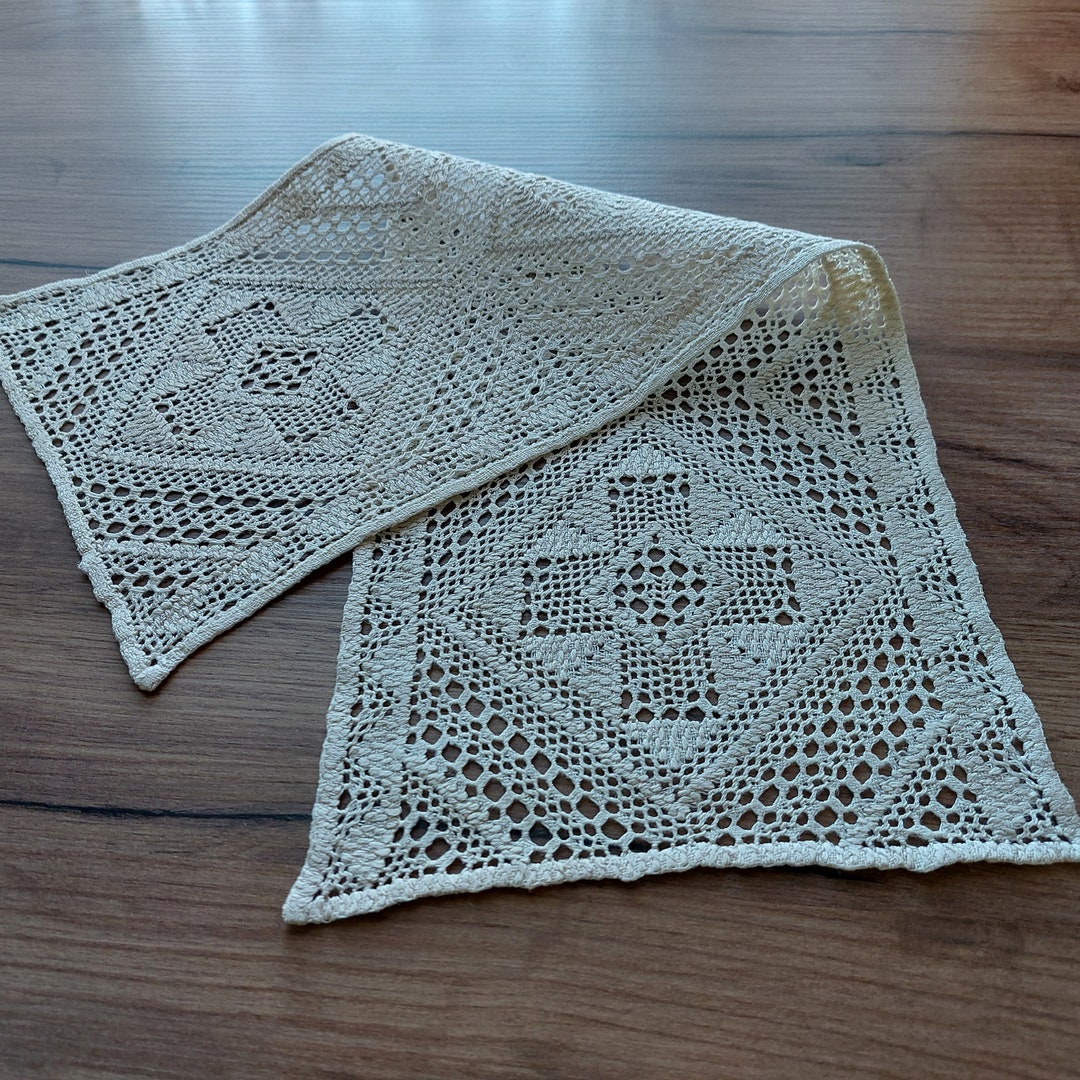 Vintage Scandianvian Openwork Handmade Linen Table Mat , Scandinavian ...