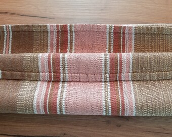 Vintage woven Linen table runner, table topper, table dressing, vintage linens, table linens (E2)