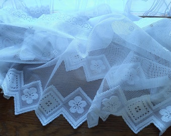 Vintage snow white Translucent Polyester valance curtain , Net curtains, net valance curtains, cafe curtains , valance curtain white (1)