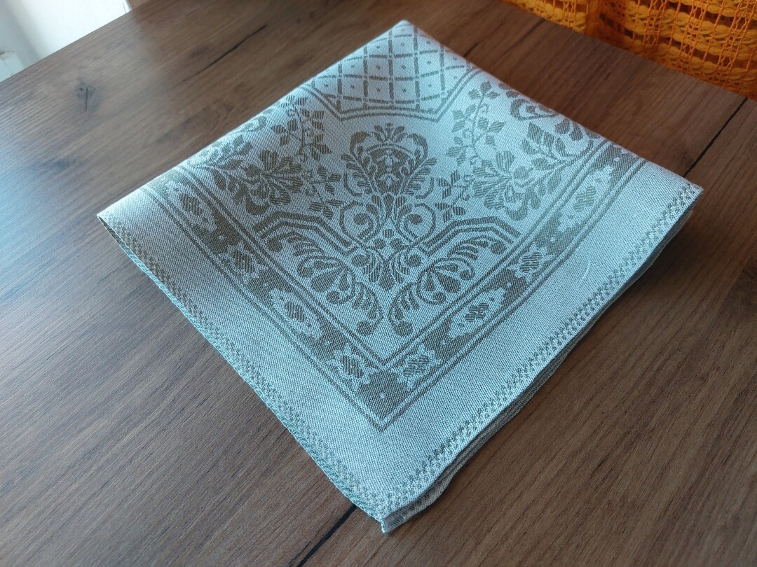 60s Woven Thin Linen Square Table Mat square Linen Table Etsy