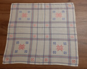 Vintage Scandinavian m size Folk woven tablecloth - table mat, vintage table mats, vintage placemats, Scandinavian vintage textiles (5)