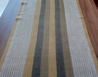 Vintage woven linen table mat, table topper, short table runner, vintage Scandinavian Housewarming, home textile, kitchen textile (E4)