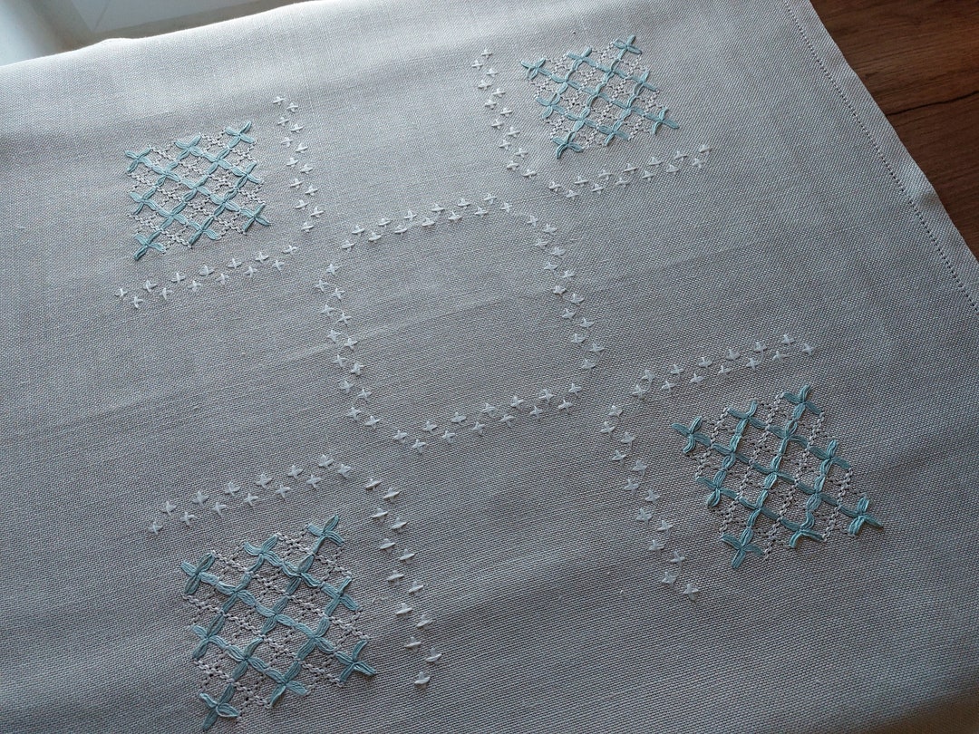 Scandinavian Hand Embroidered Thick Linen Table Mat, Kitchen Warming ...