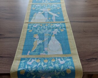 Vintage designed by BoWa - Bodil Wallman Scandinavian - Sweden collectible table mat , table topper, wall hanging, vintage prints (E4)