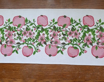 Vintage Collectible Scandinavian Floral pink green white colors table mat, Collectible prints, vintage design decors , Vintage textiles (5)