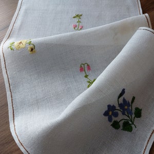 Vintage hand embroidered thin cotton table mat, Scandinavian doilies, Scandinavian vintage design decors, Rustic vintage design style (E4)