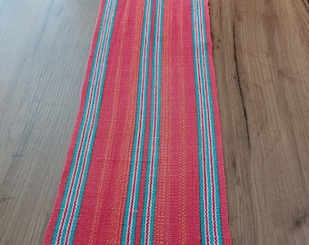 Vintage woven linen cotton table mat, table topper, short table runner, vintage Scandinavian Housewarming, home textile, kitchen textile(E4)