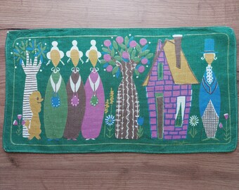 Scandinavian vintage Collectible Cotton printed table mat (E5)