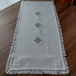 Tapete de mesa retangular bordado vintage soft hardanger, guardanapo, tecido retrô escandinavo, aquecimento de cozinha retrô, decorações de cozinha rústicas (E4)