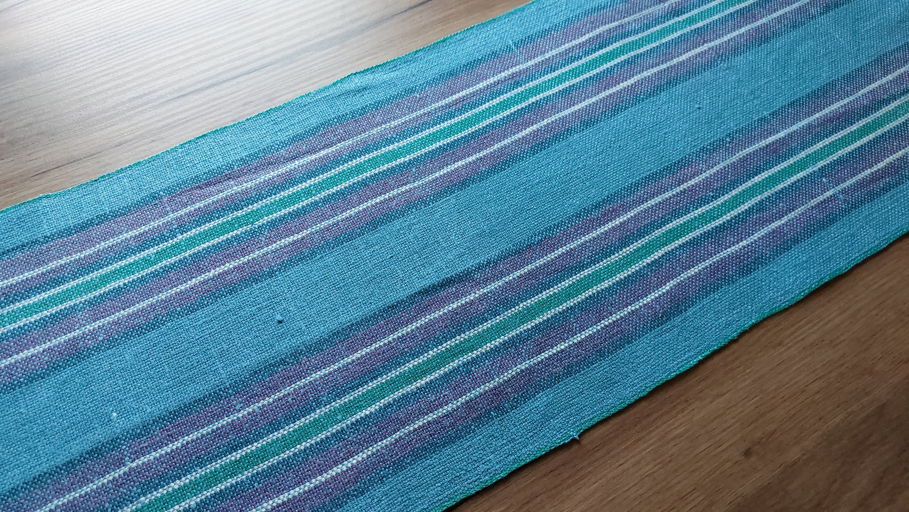 Vintage Woven Linen Table Mat, Blue Linen Table Mat , Scandinavian