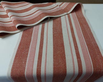 Scandinavian Vintage woven linen - cotton, striped table runner, table topper, table dressing, table dress (E2)