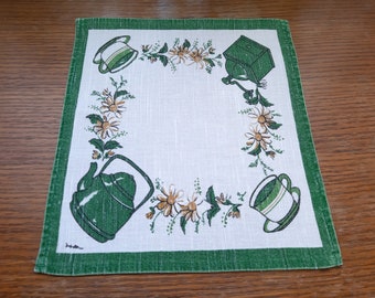 Vintage Collectible Scandinavian Kitchen table mat with signature, Collectible Scandinavian table mats, vintage prints (5)