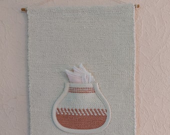 Vintage woven thick cotton kitchen wall hanging , kitchen tapestry, kitchen wall decor , kitchen hanging with pocked (E4)