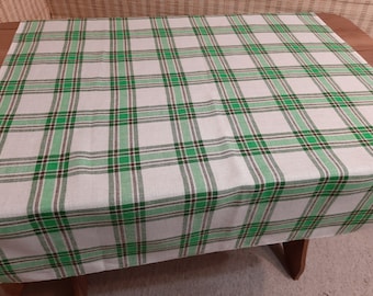 Vintage Woven White brown green tablecloth , Small tablecloth, kitchen tablecloth, Tablecloth vintage, Summer tablecloth (5)