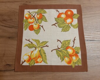Vintage Lovely Fruits print 100% cotton fabric table mat- napkin, kitchet warming, Rustic table decors, textiles vintage (5)