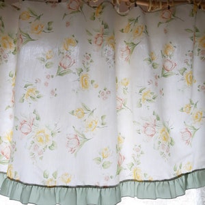 Vintage Floral Valance curtain, Summer valance, Kitchen valance, Valance curtains, cafe curtains, curtains vintage (5)