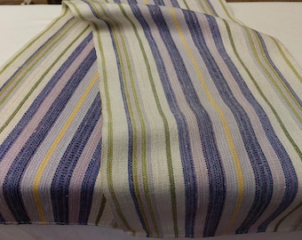 Scandinavian Vintage woven striped linen table runner, linen table topper, linen table dressing, table dress, living room warming (E2)