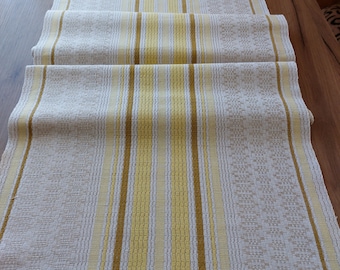 Vintage woven linen table runner, table topper, table dressing, Scandinavian vintage textile, vintage kitchen warming (E5)