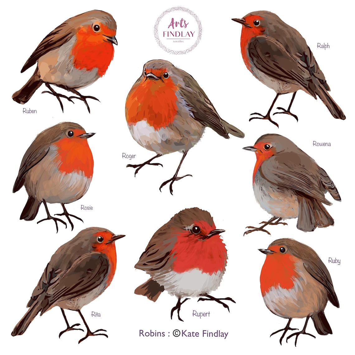 Robin Fabric Printed Panel for Applique and Craft Projects Etsy UK