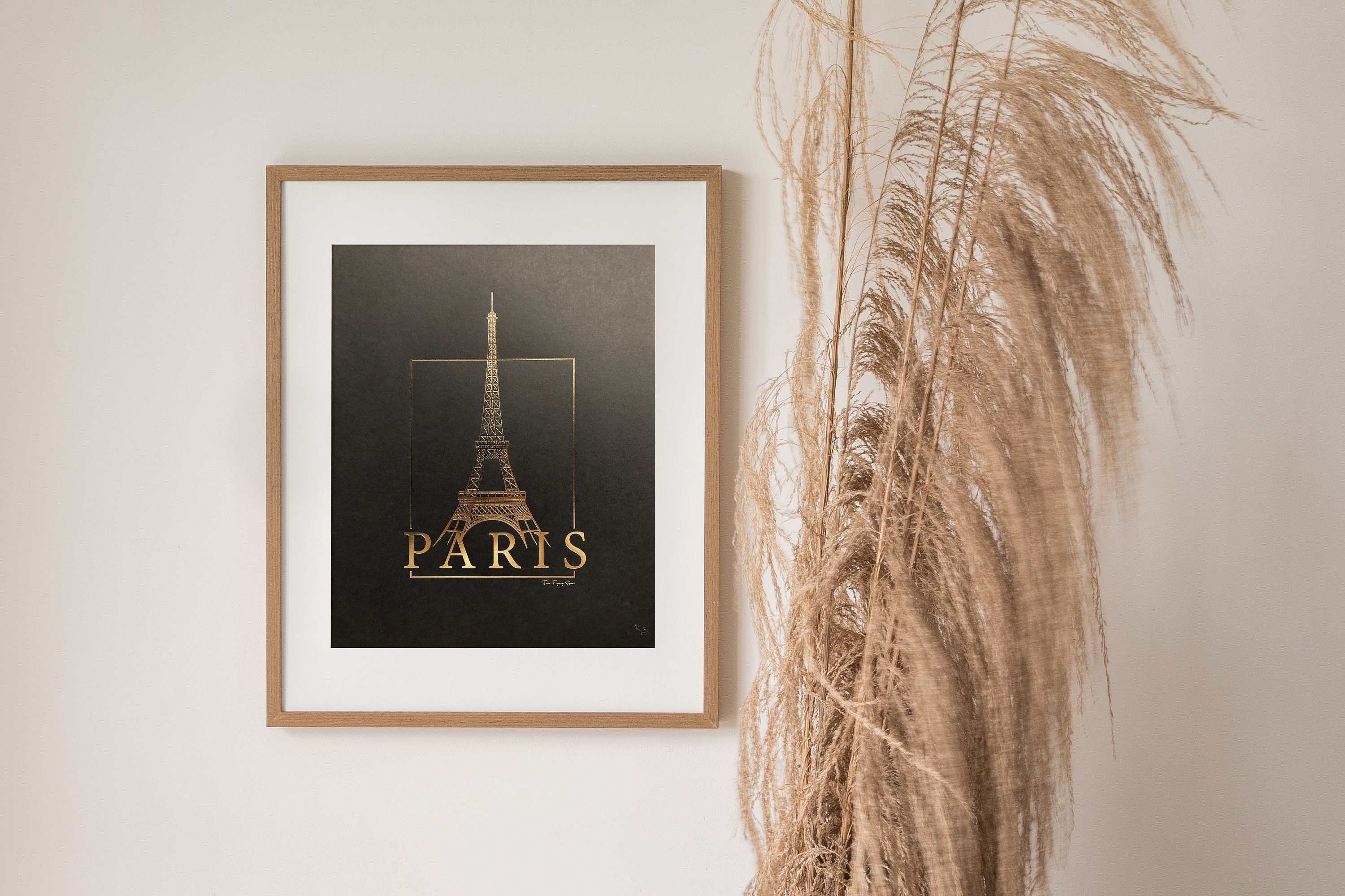 Affiche Paris // Tour Eiffel en Dorure à Chaud Letterpress Poster Paris