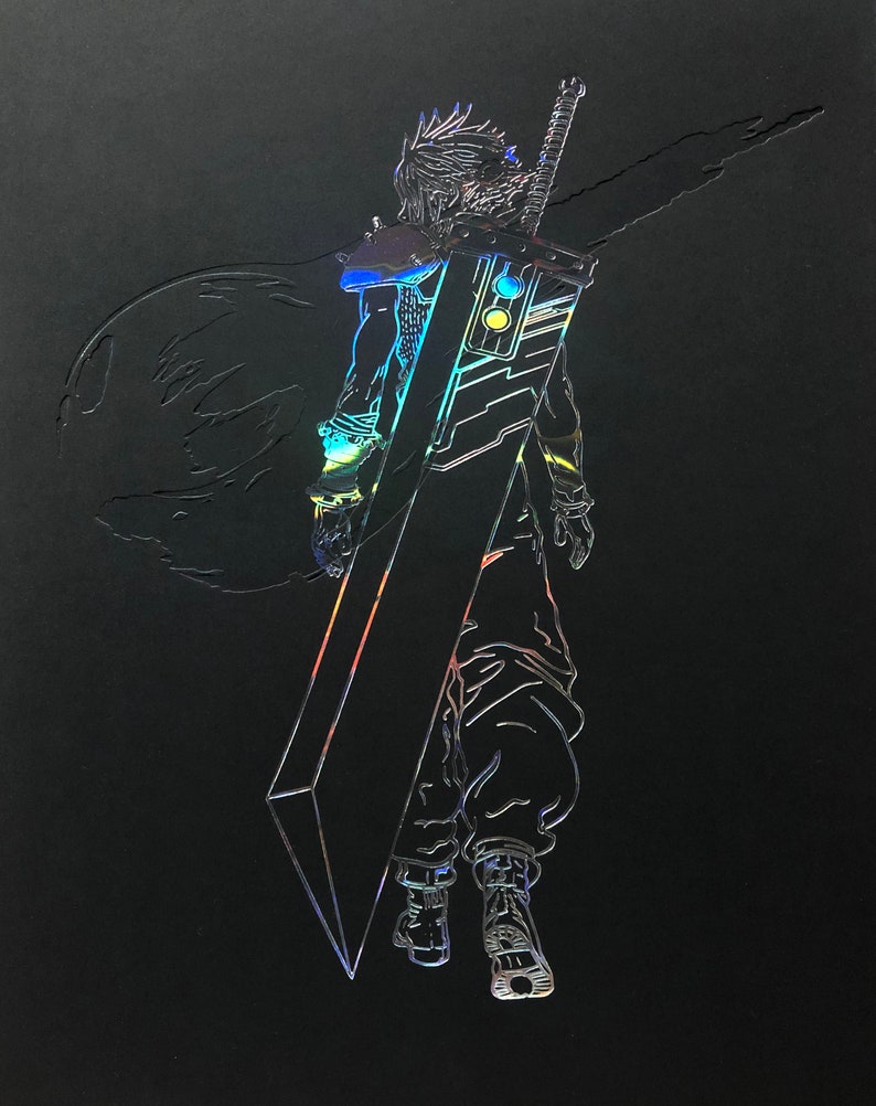 Final Fantasy Print // Final Fantasy Wall Decor // Cloud Etsy