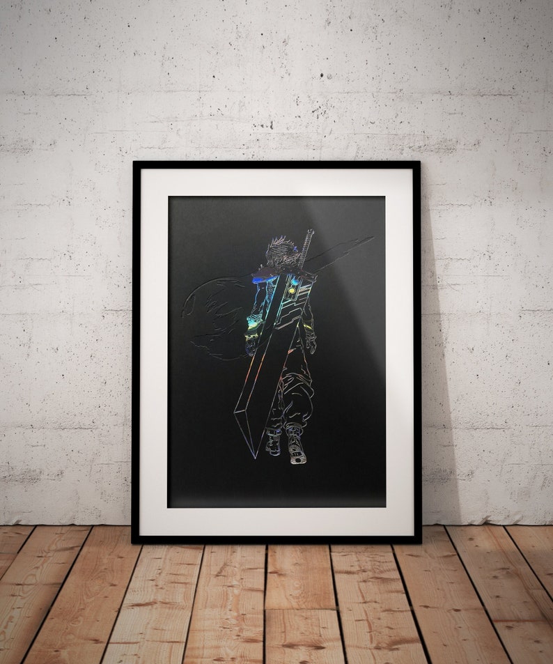 Final Fantasy Print // Final Fantasy Wall Decor // Cloud Etsy
