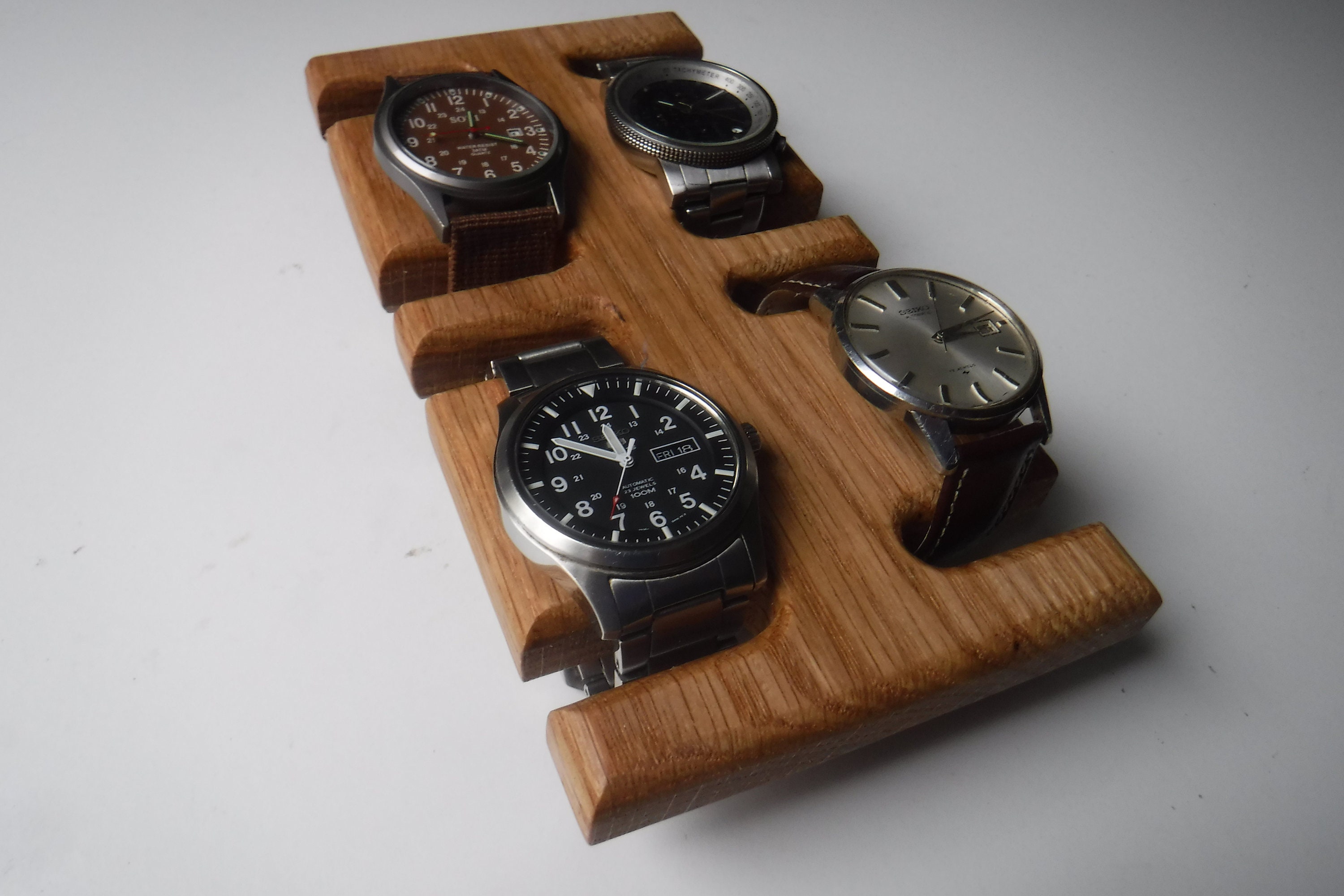 Solid Oak Wood Wrist Watch Display Rack Wallmounted Etsy UK