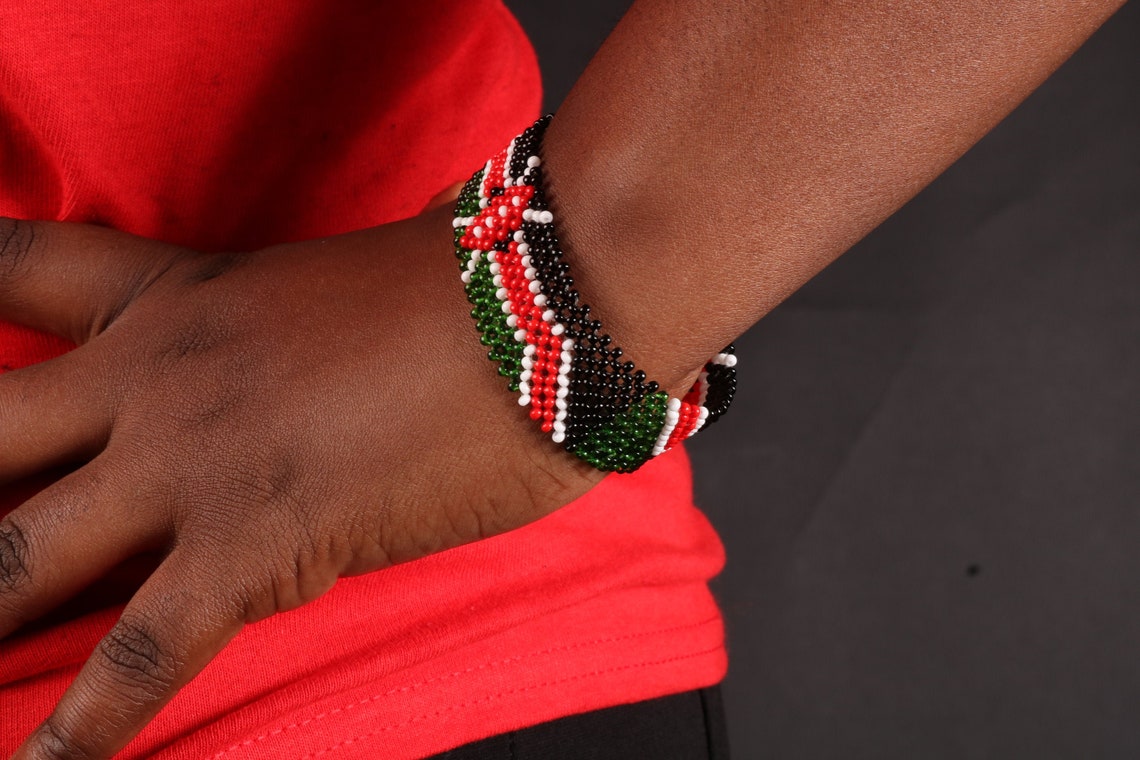 Kenyan Bracelet/Wrist Band/Kenyan Flag Bracelet Etsy