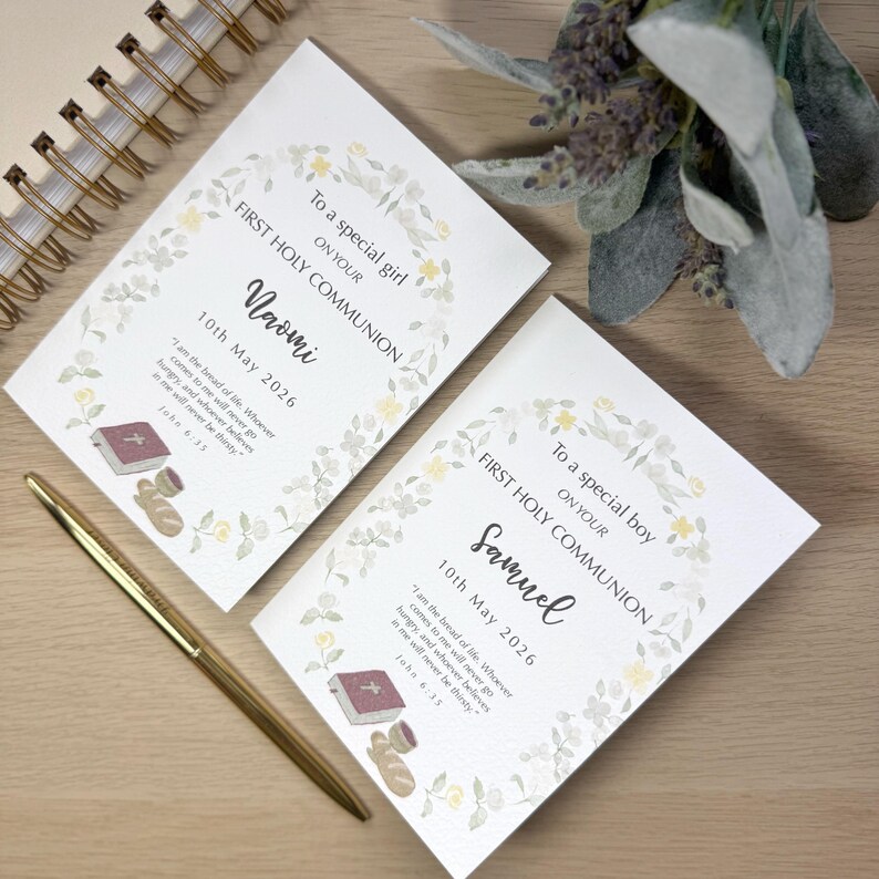 Personalised First Holy Communion Card | Catholic Communion Card for ...