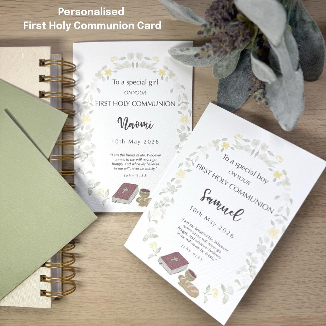 Personalised First Holy Communion Card | Catholic Communion Card for ...