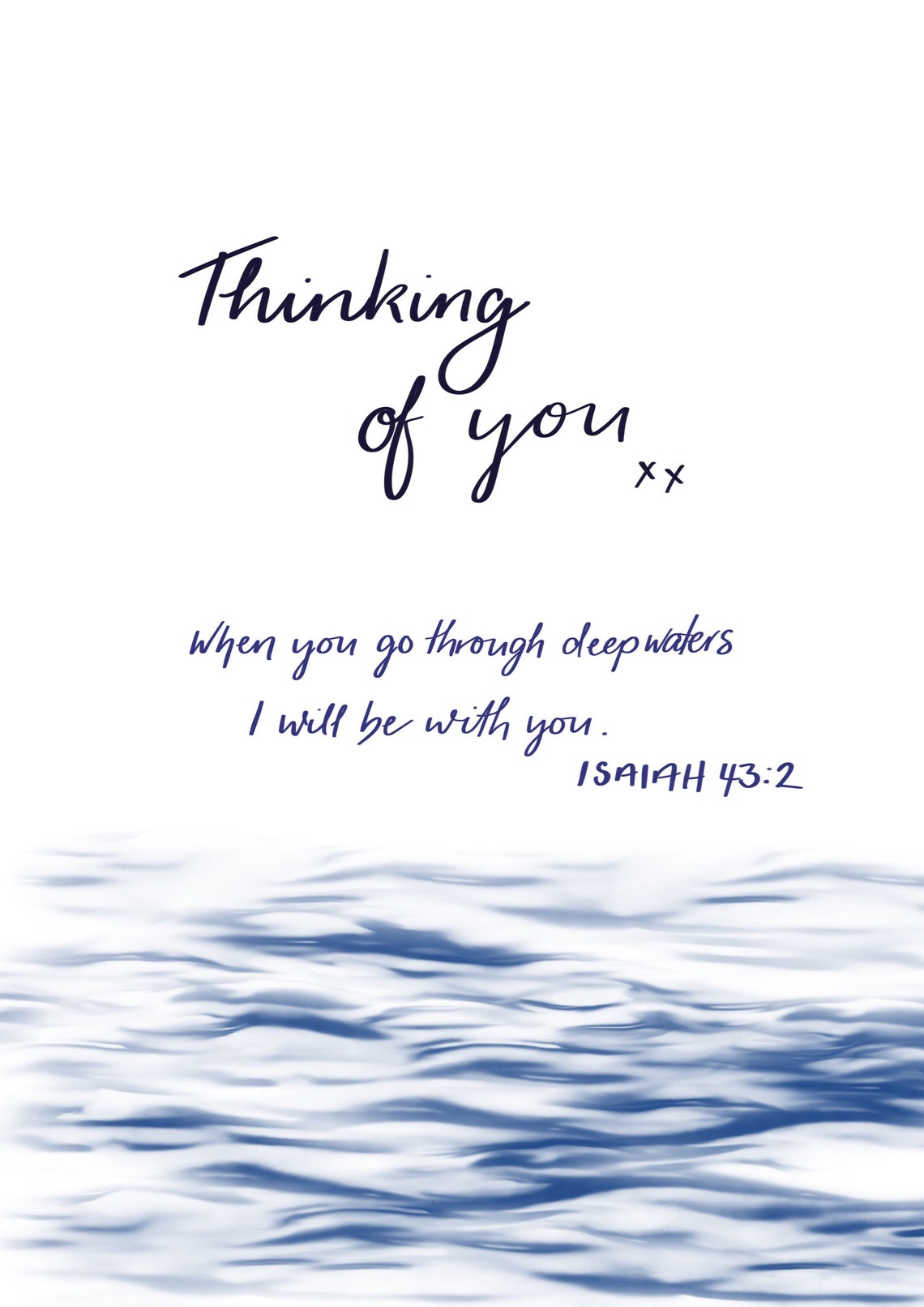 Thinking Of You - Thoughts And Prayers Are With You At This Time, Flower Design Greetings Card
