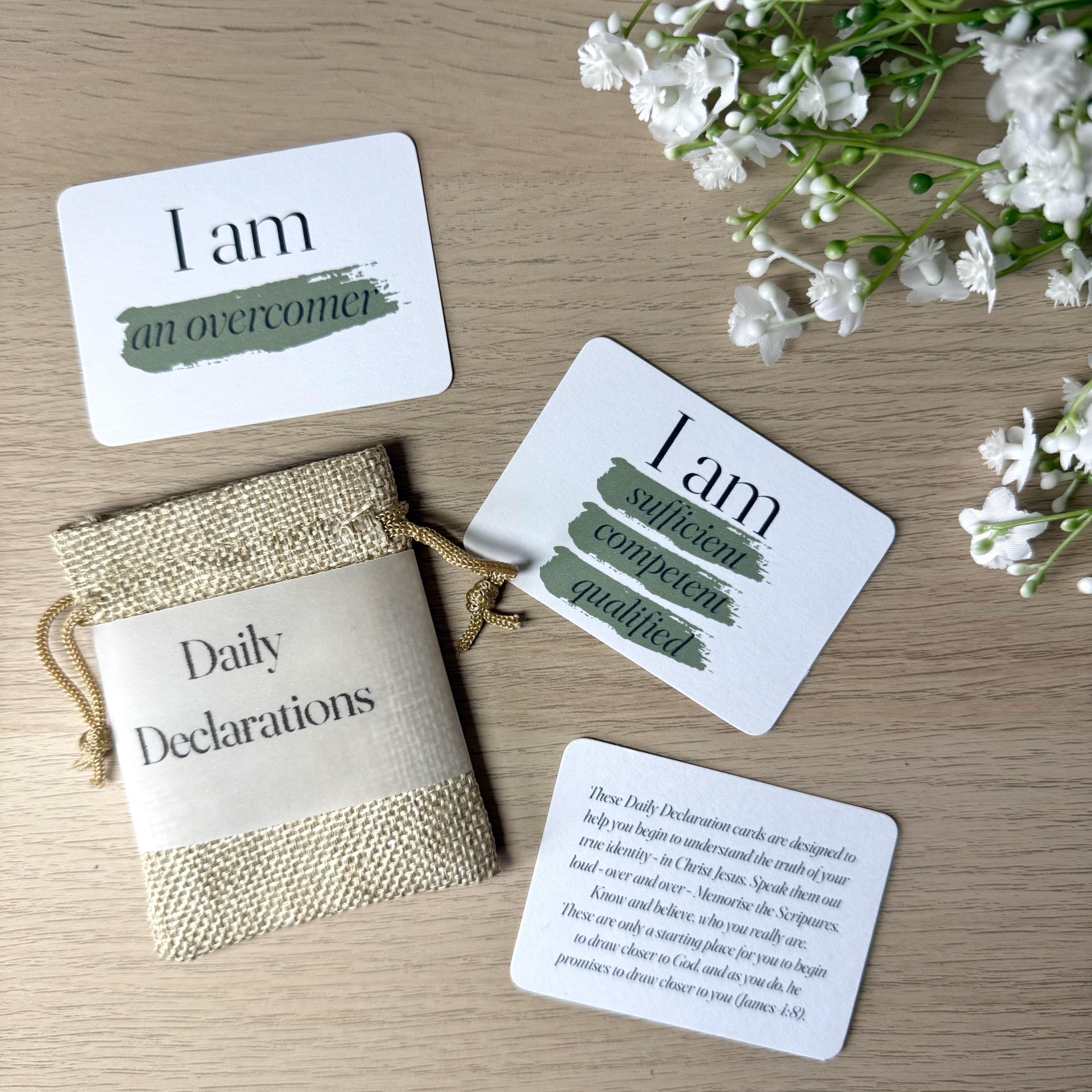 Bible Verse Affirmation Cards | Christian Daily Declarations ...
