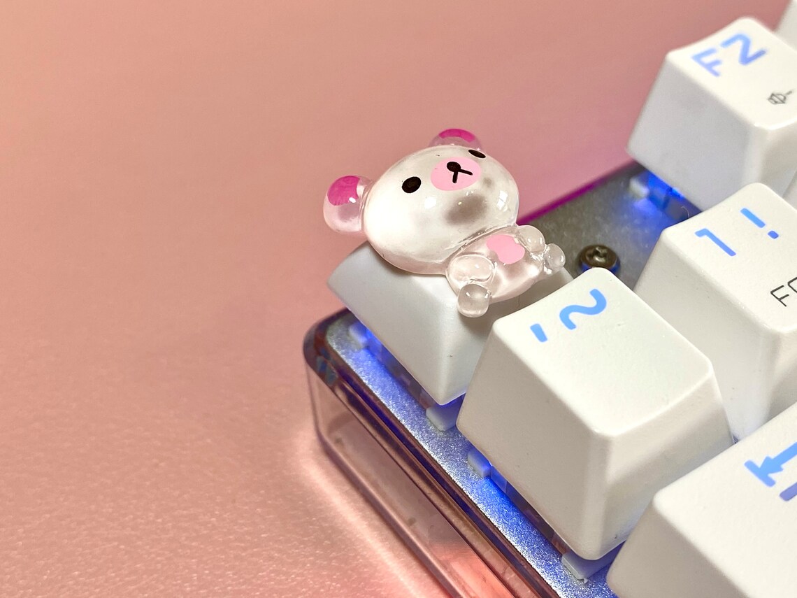 Cute Bear Keycap Customizable Backlit for Mechanical Keyboard Etsy