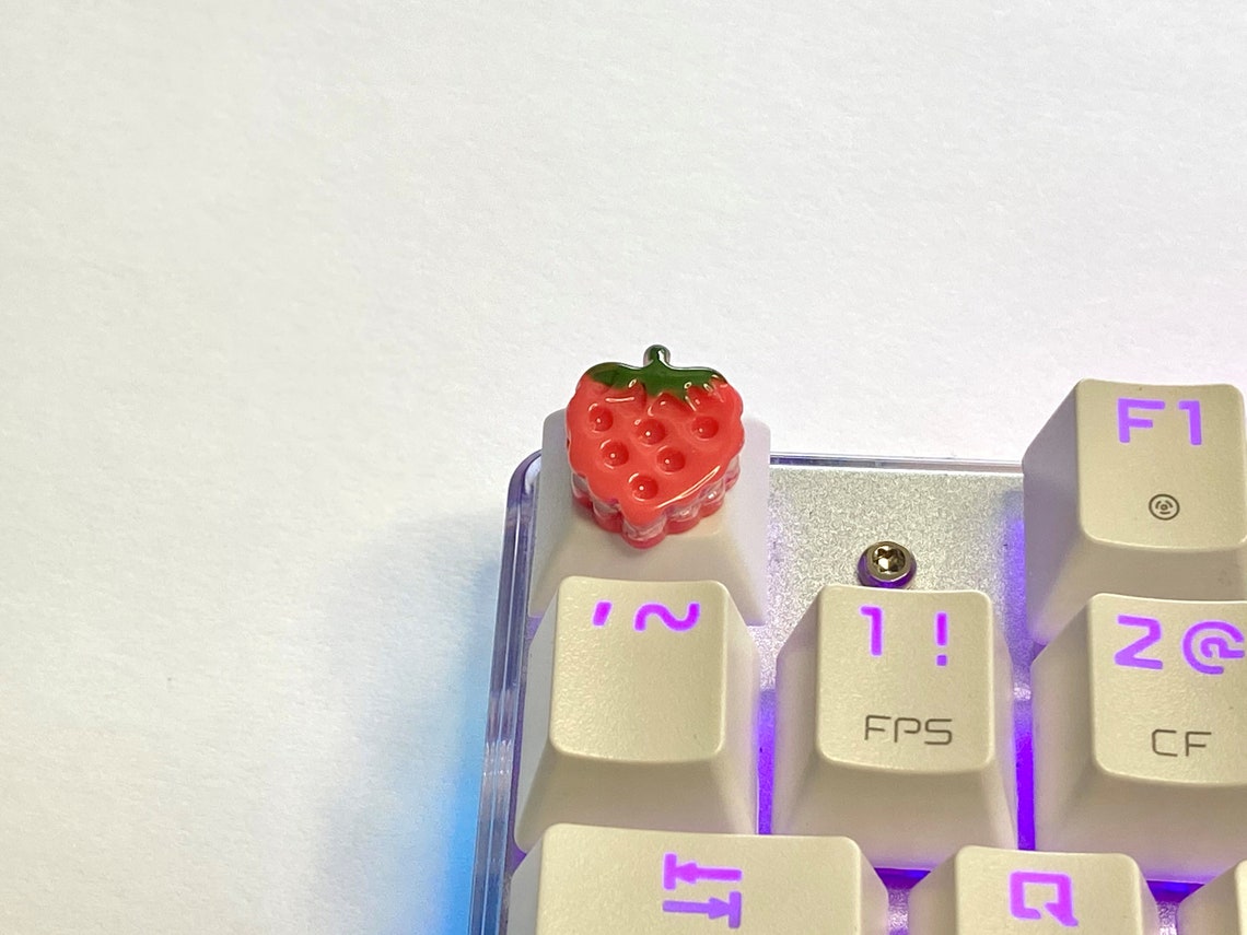 Kawaii Strawberry Customizable Keycap for Mechanical Keyboard Etsy