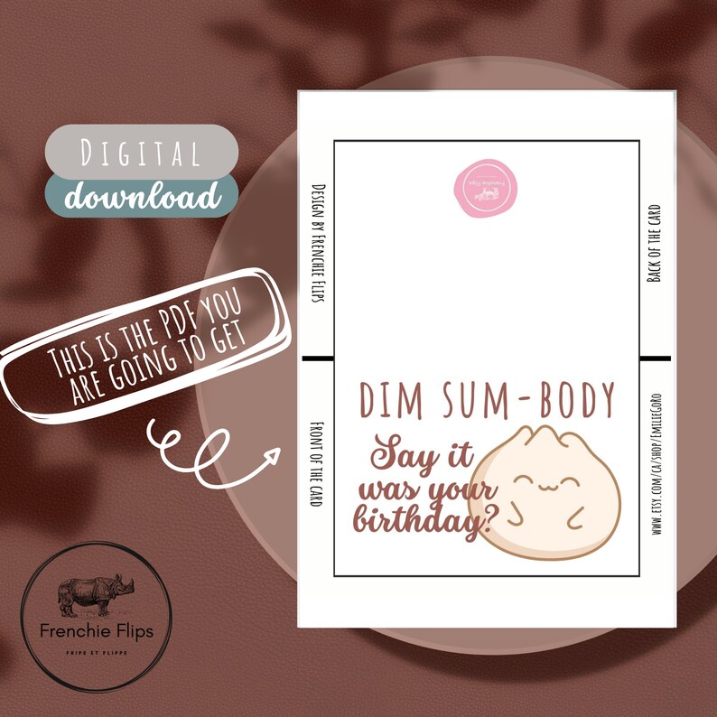 Printable Funny Happy Birthday Card Ft Dumpling Pun - Etsy Canada