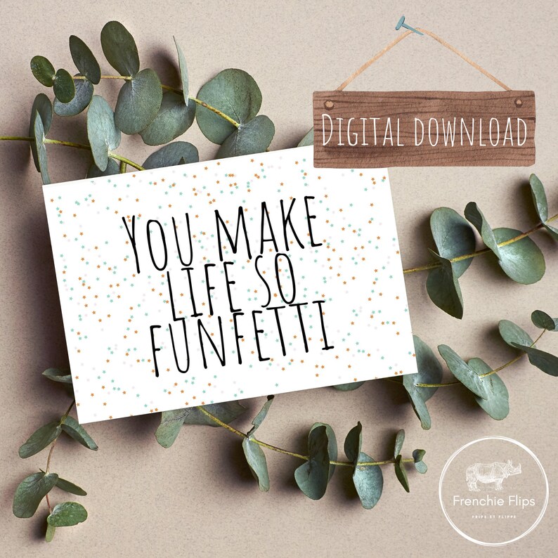 Printable Funny Happy Birthday Card Ft Stars Confetti Pun Etsy Australia