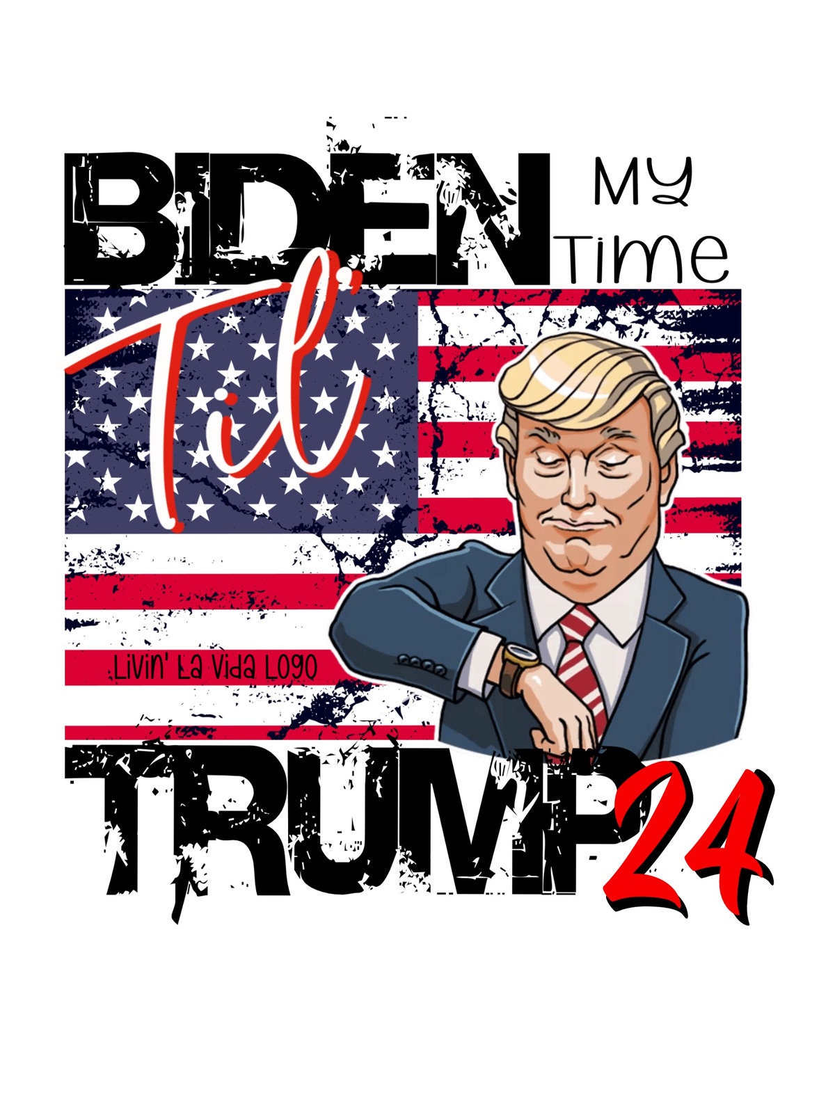 Maglietta Trump 2024 'No More Bullshit' - Nera, Manica Lunga, Personalizzabile