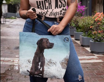 Pets and Passports Sage's Portrait Tote Bag, Cute Animal print Tote Bag, Tote Bag, Pet owner accessory, Animal lover tote, Pet-themed bag