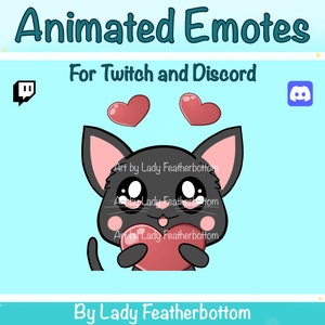 ANIMATED Emote - Black Cat Hearts - for Twitch & Discord