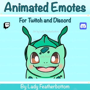ANIMATED Emote - Bulbasaur Waving w/ Vines - for Twitch & Discord