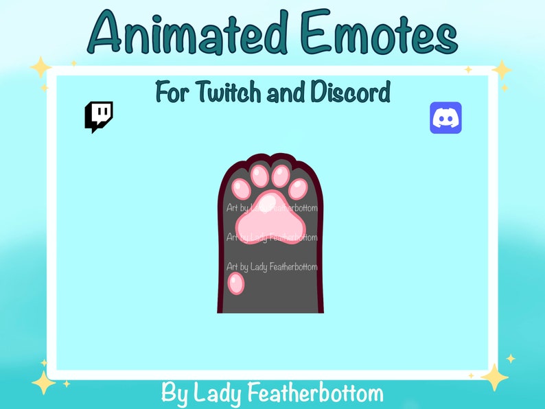 ANIMATED Emote Black Cat Paw Wave for Twitch & Discord Etsy