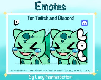 Emote - Bulbasaur LOL - w/ & w/out Text - (Twitch/Discord,etc.)