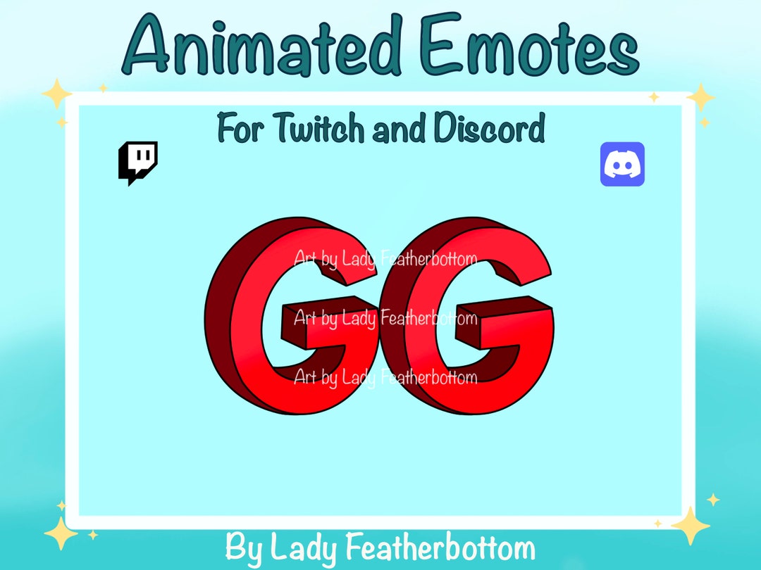 ANIMATED Emote - GG Text (red) - for Twitch & Discord - Etsy