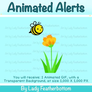 Animated Alert| Cute Bee Landing on Flower | Animated Stream Alert | Twitch | YouTube etc.