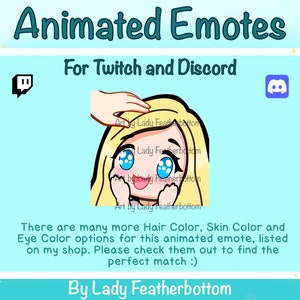 Emote ANIMÉE - Chibi Head Pat | Cheveux blonds, yeux bleus | Option de skin 1 - pour Twitch, Discord, etc.