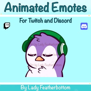 ANIMATED Emote - Cute Purple Penguin Jam | Vibes - for Twitch & Discord