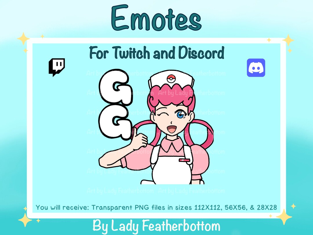 Emote - Nurse Joy GG- (twitch/discord,etc.) - Etsy